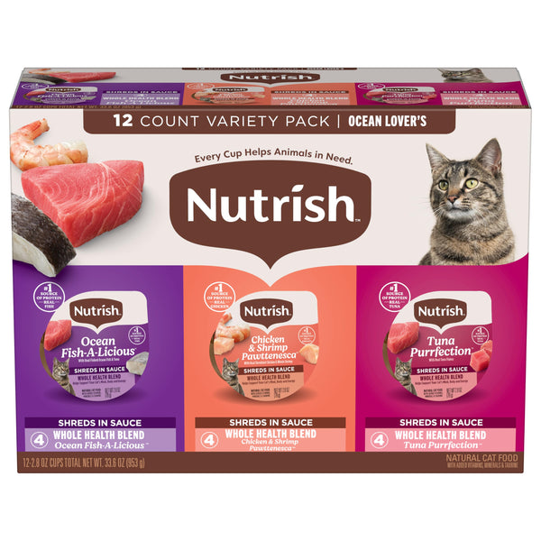 rachael ray grain free ocean lover's variety pack wet cat food 12 count 2.8 oz cups