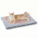 Bedsure self-warming cat bed with extra warm mat for cats & dogs, non-electric, anti-slip, 24" x 18", grey, removable cover