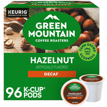 Green Mountain Coffee Roasters Hazelnut Decaf Single-Serve Keurig K-Cup Pods Flavored Light Roast Coffee