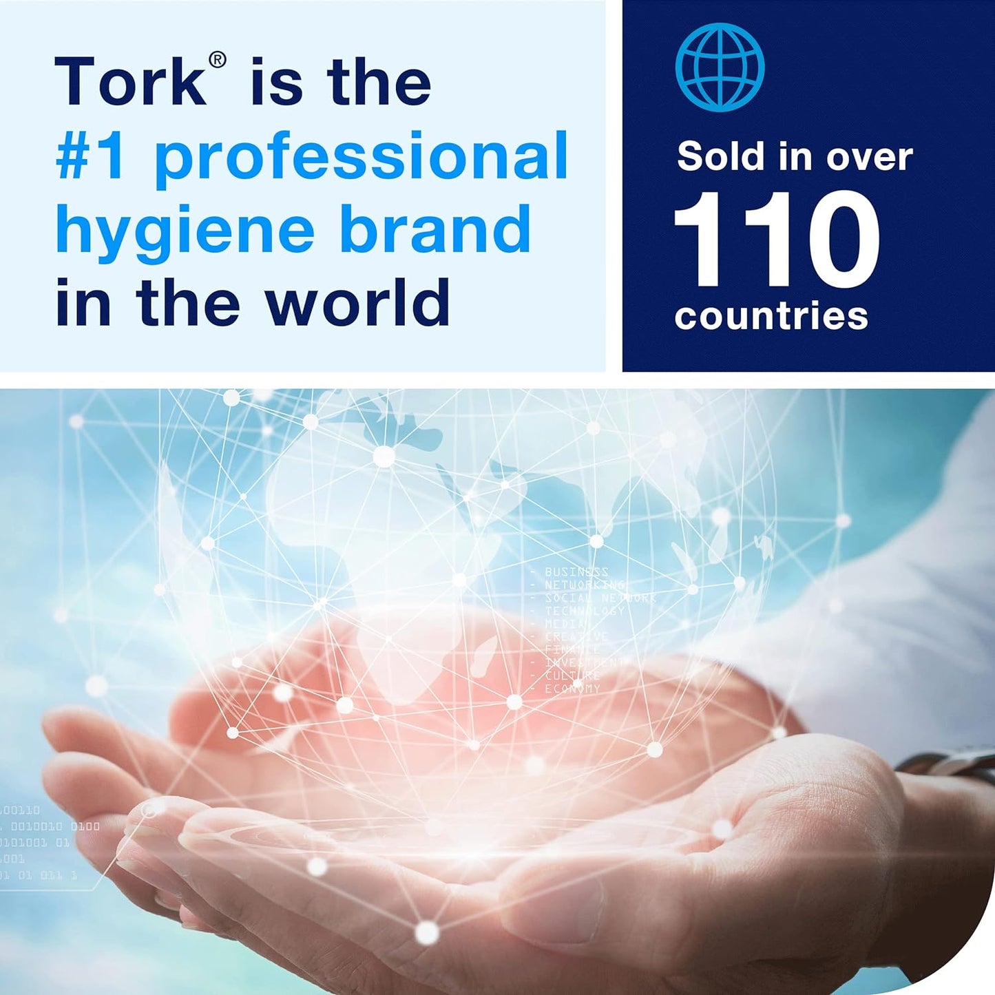 Tork Extra Soft Multifold Hand Towels White with Blue Leaf Print, H2 Dispenser Compatible 16 Packs x 94 Towels (101298)