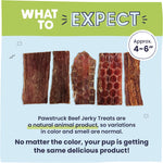 Pawstruck Premium Beef Jerky Dog Chews, 4"-6" Strips, 15 Count