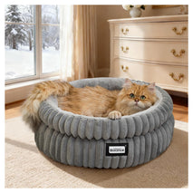 balance cat bed round kitten bed washable pet bed faux fur anti slip bottom
