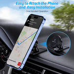 Magnetic Car Mount [2-Pack] - Universal Stick-On Dashboard Magnetic Phone Holder for Car, Strong Magnet Mount for Cell Phones & Mini Tablets with Swift-Snap Technology