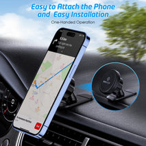 Magnetic Car Mount [2-Pack] - Universal Stick-On Dashboard Magnetic Phone Holder for Car, Strong Magnet Mount for Cell Phones & Mini Tablets with Swift-Snap Technology