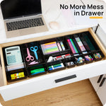 Vtopmart Office Desk Drawer Organizers Set, 25 PCS Plastic Trays, Storage Bins for Desk Accessories and Bathroom