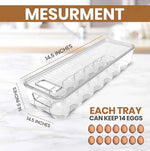 Utopia Home Clear Stackable Egg Holder for Refrigerator Organization - Pack of 2 with Lid and Handle