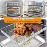 Air Fryer Basket Tray Replacement for Cuisinart TOA-60 TOA-65 TOA-70 Toaster Air Fryer Convection Oven, 12.4 * 11'' Mesh Air Fryer Steel Basket Wire Rack Accessories Parts, Dishwasher Safe