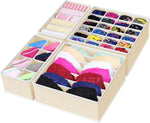Closet Organizer Drawer Divider Assorted 7 Pieces Gray Non-Woven Fabric