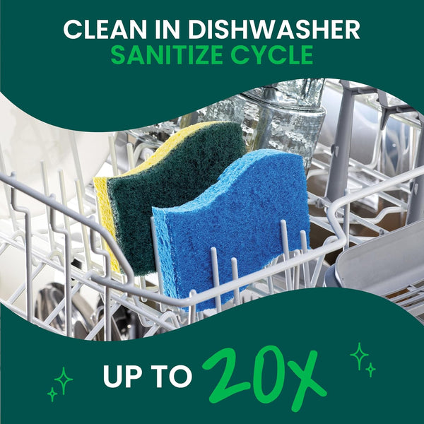 Scotch-Brite Zero Scratch Scrub Sponge, 9 Kitchen Sponges for Cleaning Around the Home, Bathroom & More, Effective + Gentle Dish Scrubber, Best for Nonstick Pots and Pans, Safe on Most Surfaces