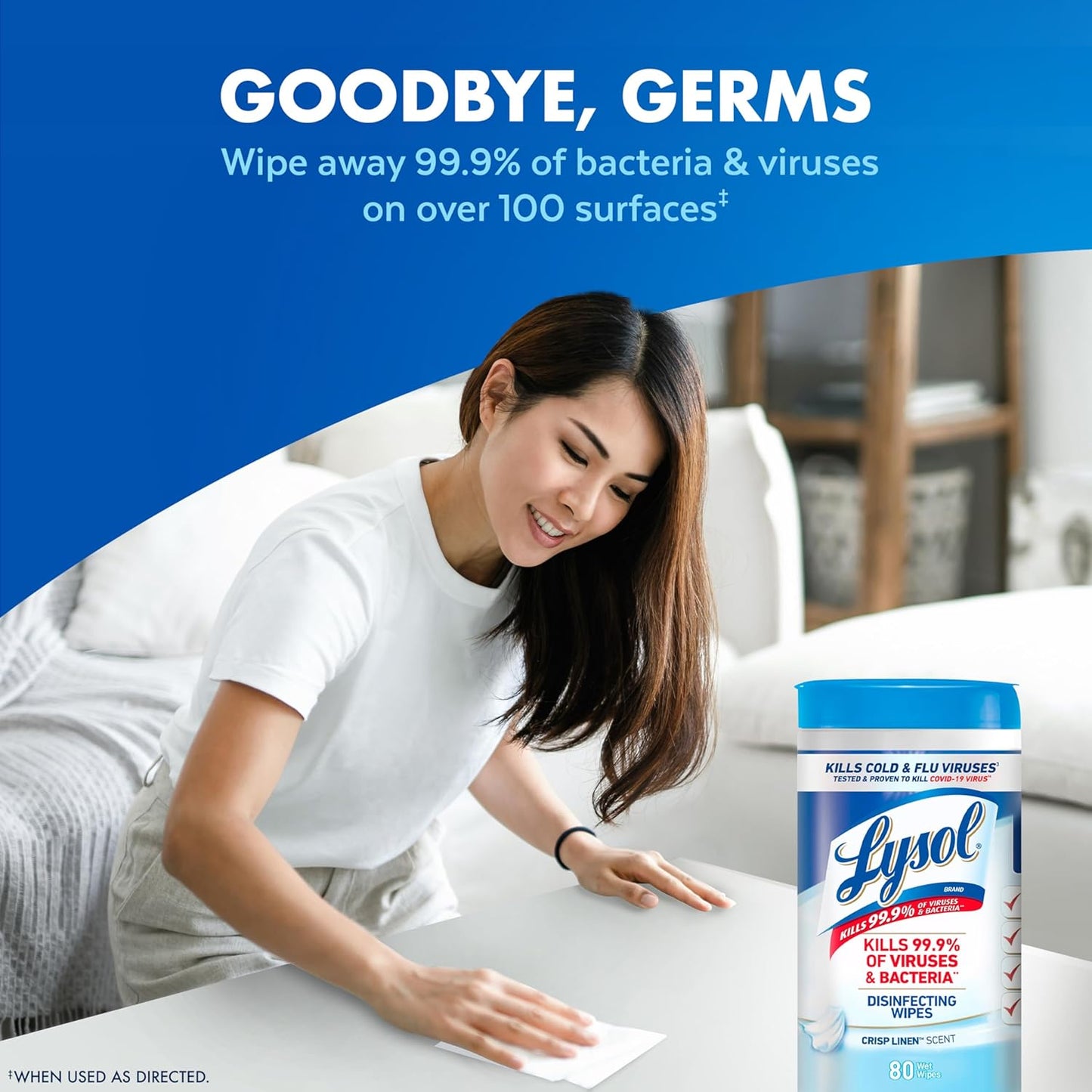 Lysol Disinfecting Wipes Multi-surface Cleaning Wipes, 80 Count, 4pk