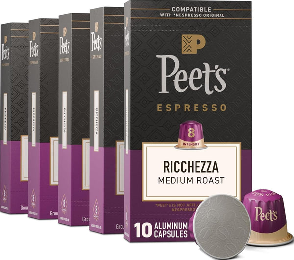 Peet's Coffee Espresso Capsules for Nespresso Original Machine