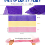 ujfqbh 3 pieces african bath sponge pink yellow purple exfoliating shower body scrubber
