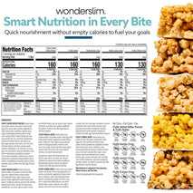 Wonderslim High Fiber Protein Bars Variety Pack 15g Protein 8g Fiber Low Sugar Low Carb