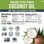 Viva Naturals Unrefined Cold-Pressed Extra Virgin Coconut Oil 16 fl oz, USDA Organic & Non-GMO