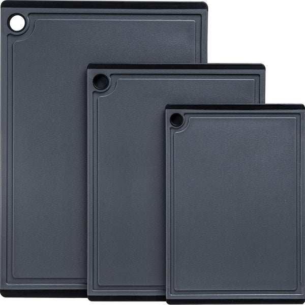 3-piece plastic cutting board set for kitchen use