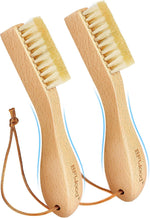 Laundry Stain Brush, Natural Soft Boar Bristles, Removes Tough Stains from Delicate Fabrics Like Knits, Cotton, and Linens, Gentle on Fabrics, No Damage