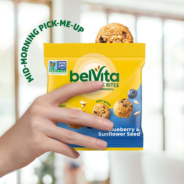 belVita Energy Snack Bites Variety Pack, 15 Individually Wrapped Snack Packs