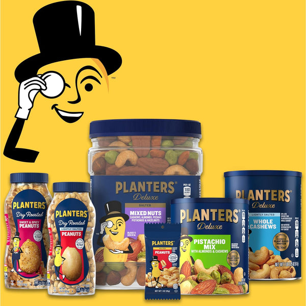 PLANTERS Lightly Salted Cashews - Cashew Halves & Pieces, Plant-Based Protein, 8 Oz Canister
