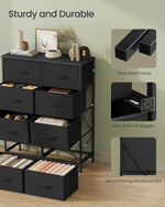 SONGMICS Dresser for Bedroom Storage Unit with 8 Non-Woven Fabric Drawers