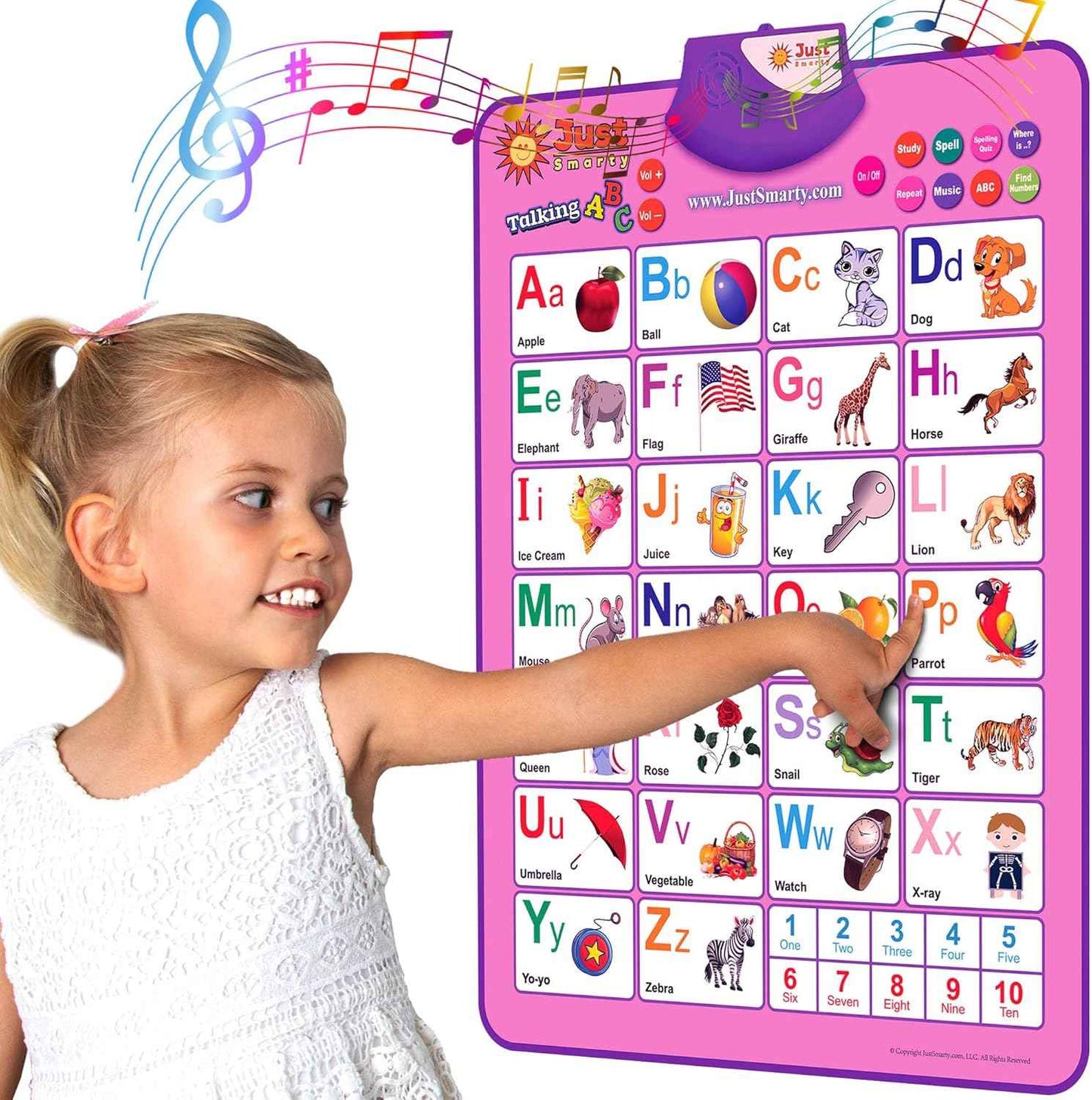Just Smarty Alphabet Wall Chart for Toddlers 1-3 | ABCs & 123s Kids Learning Toy | Educational Gift for Infant Ages 1 2 3 4 5 | Speech Therapy for Kids 1-3 | Autism Toys for Toddlers 3-4
