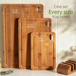 Astercook Deep-Carbonized Bamboo Cutting Board Set with Storage Stand
