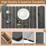 Large Stone Dish Drying Mat for Kitchen Counter, Dark Gray, 24"×16" & 8"x4"