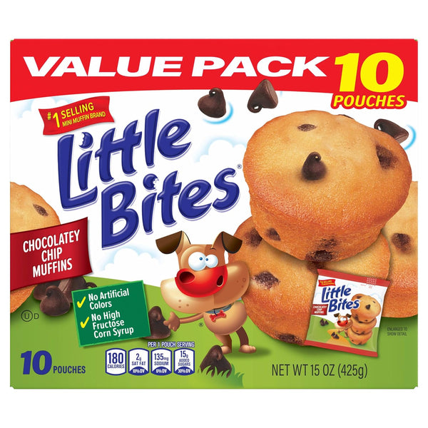 Little Bites Chocolatey Chip Muffins Value Pack, 10 Individual Packs, 1.5 oz Each