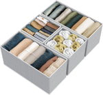 12-piece foldable drawer organizer set for home storage