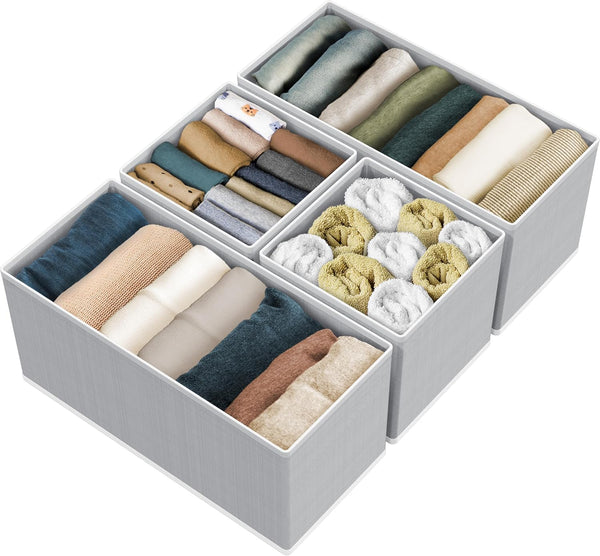 12-piece foldable drawer organizer set for home storage