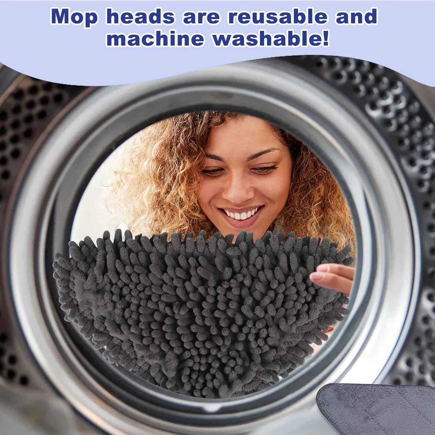 Wall Cleaner Mop with 79 Inches Long Handle, 360° Wall Washer Cleaner Tool for Walls/Ceiling Fans/Dust/Baseboard/Floors Clean, Ceiling Cleaner Tool Duster with Squeegee 6 Replacement Pads