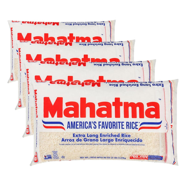 Mahatma Extra-Long-Grain Rice 5-Pound Bag, Gluten-Free and Non-GMO White Rice