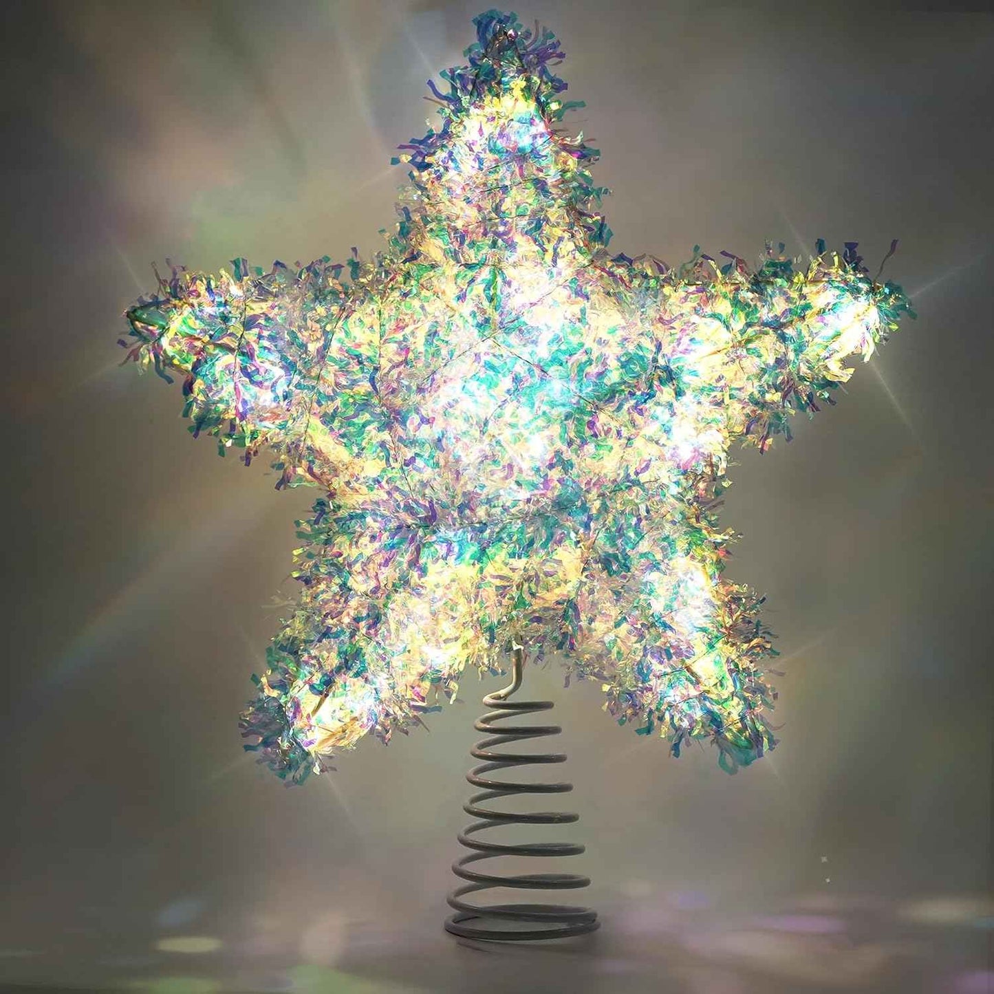 Christmas Tree Topper Farmhouse Christmas Decor Christmas Tree Decorations Rattan Natural Christmas Tree Star with 10 Warm LED Lights for Rustic Christmas Ornaments Holiday Seasonal Decoration 10 Inch