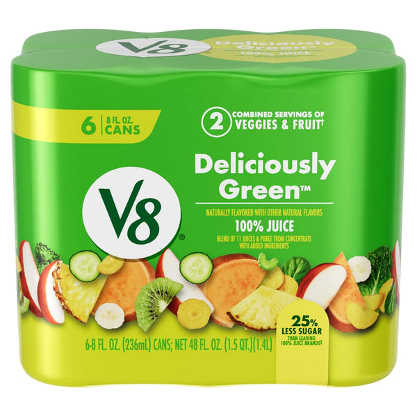V8 Strawberry Banana 100% Fruit and Vegetable Juice, 8 fl oz Can (6 Pack)