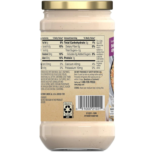 Prego Alfredo Sauce with Roasted Garlic and Parmesan, 14.5 oz Jar