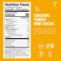 Chomps Snack Size Original Turkey Jerky Meat Sticks, 0.5 Oz, Pack of 24