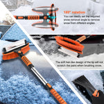 car snow brush snow shovel kit, 42'' extendable ice scrapers and snow brushes for car windshield with foam grip 180° pivoting brush head snow scraper, 39'' extendable emergency snow shovel for car