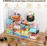 Acrylic Makeup Organizer with 19 Drawers for Bathroom Vanity Desk