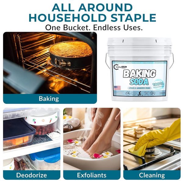 TradeGrade Pure 1 Gallon Baking Soda Food-Grade Sodium Bicarbonate Powder for Cooking and Cleaning