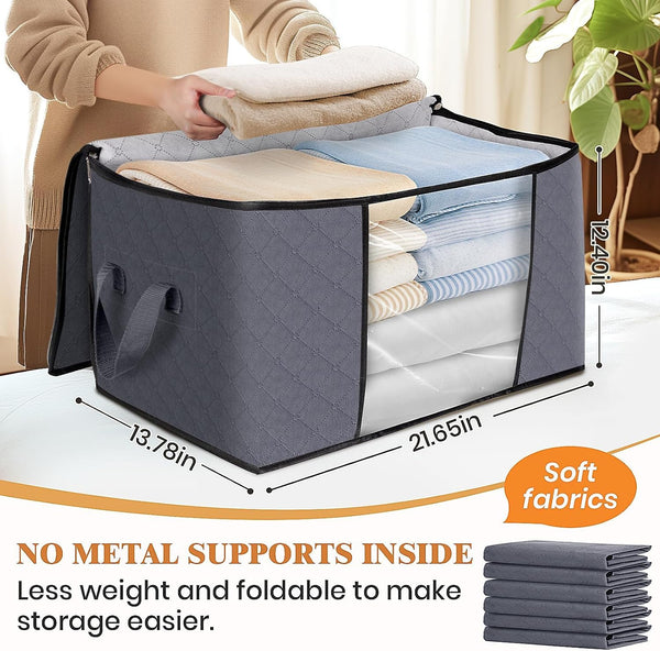 6 pack storage bags for clothes and blanket organization