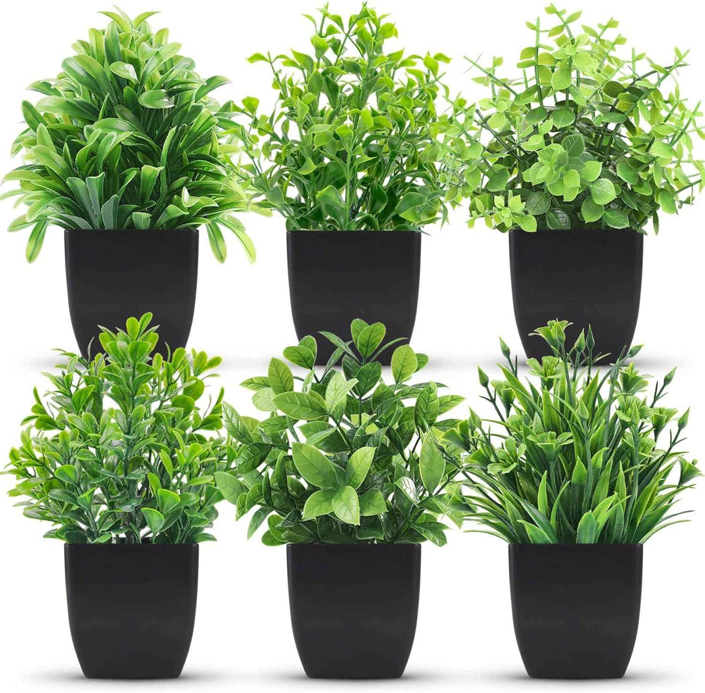 Der Rose Fake Plants 4 Packs Artificial Plants Small Faux Plants Black Bathroom Accessories for Halloween Bathroom Home Kitchen Coffee Table Office Desk Decor Indoor