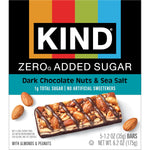 Kind Zero Added Sugar Snacks Bars, Dark Chocolate Nuts & Sea Salt, Gluten Free, High Fiber, Keto Snacks, 5g Protein, 5 Count