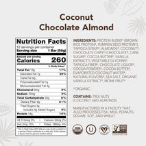 Organic Coconut Almond Plant Based Protein Bars Pack of 12