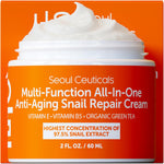 SeoulCeuticals 97.5% snail mucin moisturizer cream, cruelty free, K beauty skincare day and night repair cream, 2 oz