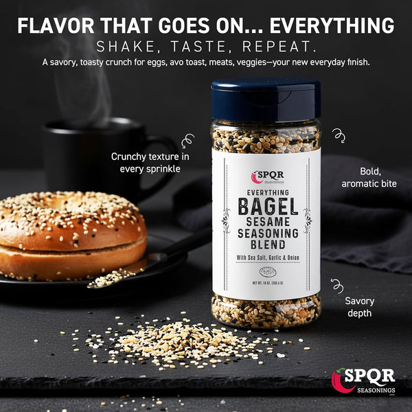 Original Everything Bagel Seasoning Blend Extra Large 10 Ounce Jar with Flip Top Cap
