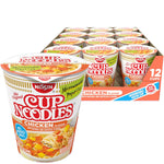Nissin Cup Noodles Ramen Noodle Soup, Chicken, Microwaveable Paper Cup, 2.25 Ounce, Pack of 12 for Convenient Meals