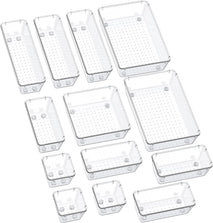 13-Piece Drawer Organizer Set with Non-Slip Pads for Desk, Bathroom, and Kitchen