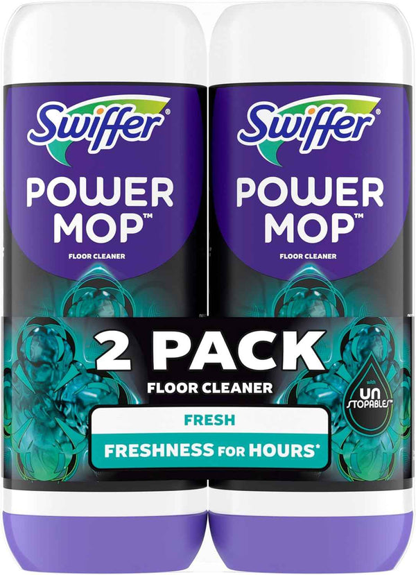 swiffer powermop unstopables fresh scent floor cleaning solution with 2 pack