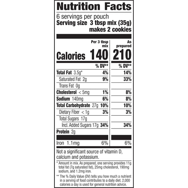 Betty Crocker Chocolate Chip Cookie Mix, 7.5 oz, Pack of 9, Makes 12 Cookies