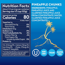 Dole Tropical Gold Pineapple Chunks in 100% Pineapple Juice, Gluten Free, 15.25 Oz, 12 Count