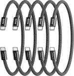 Lisen 5-pack usb c to c cable, 60w fast charging, 10ft for iphone 17, ipad, galaxy s25/s24